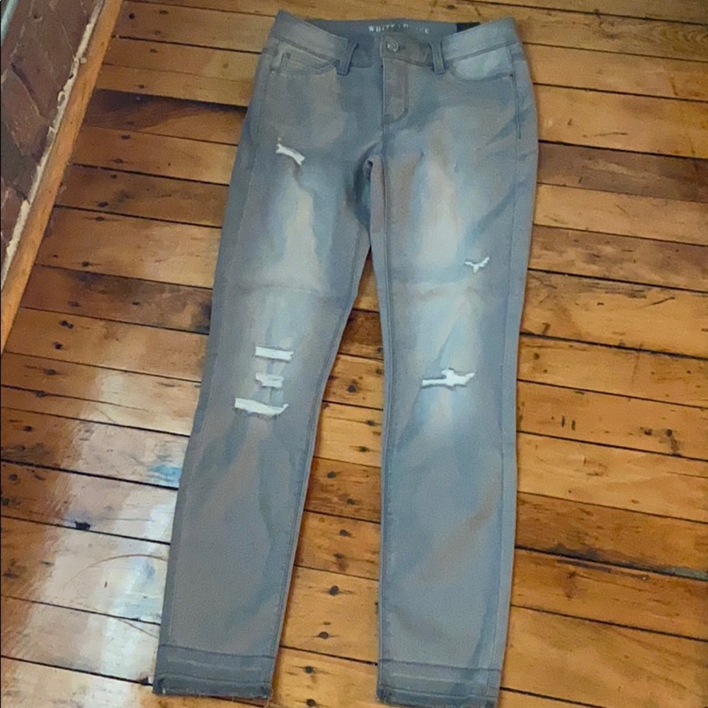 White House Black Market Distressed Gray Jean